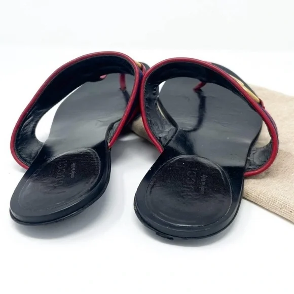 Gucci Black and Red Sandals with Elegant Horsebit - Picture 3 of 4